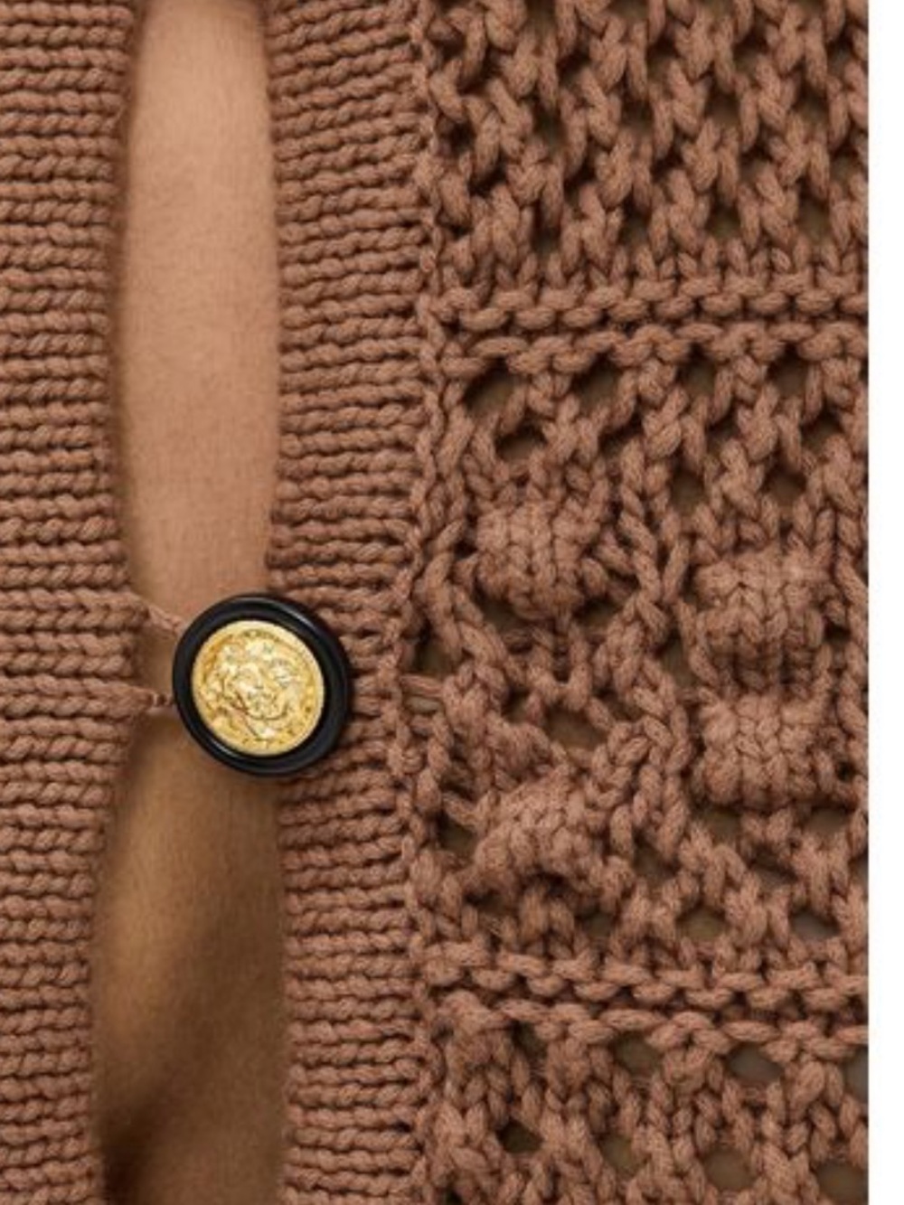 Lagence Brown Kiva Open Stitch Ruffle Cardigan NWT - Picture 5 of 11